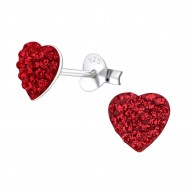 Cercei argint, in forma de inima cu cristale Swarovski Light Siam, A4S24693 Cercei argint, in forma de inima cu cristale Swarovski Light Siam, A4S24693