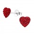  Cercei argint,  in forma de inima cu cristale Swarovski Light Siam, A4S24693