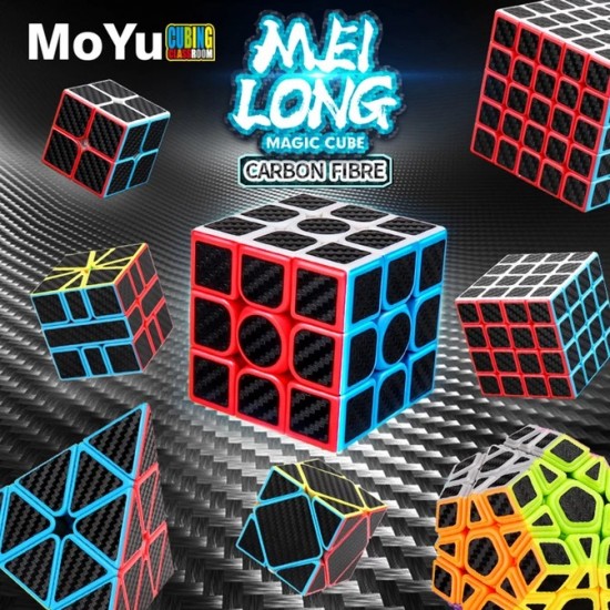 Cub Magic 3x3x3 Moyu Meilong fibra de carbon, 176CUB-1