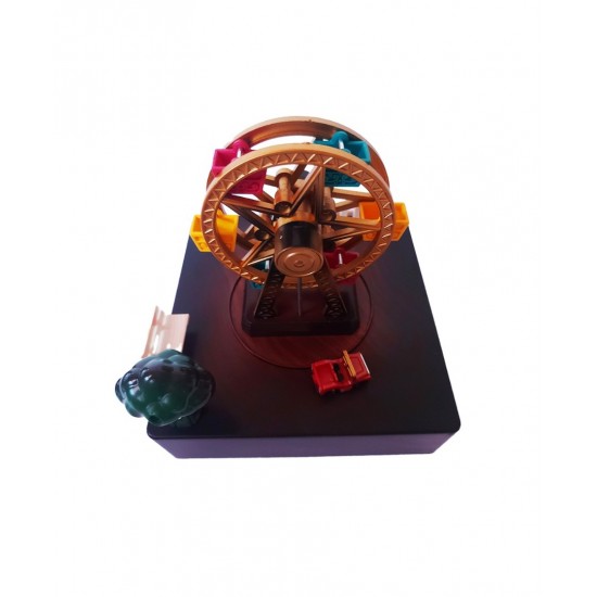 Cutie muzicala, cu cheita, Circuit in jurul roatei cu cheita, Maro, 15 cm, YL2024 Cutie muzicala, cu cheita, Circuit in jurul roatei cu cheita, Maro, 15 cm, YL2024