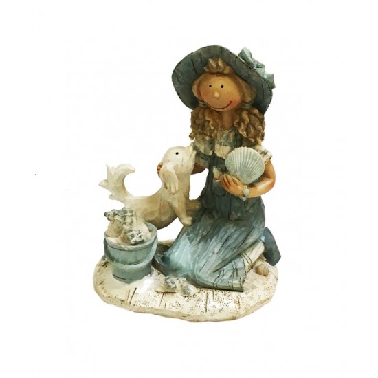 Decoratie fata cu catel, FF3147D Decoratie fata cu catel, FF3147D