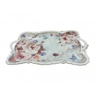 Fructiera platou cu flori, Roz, 42 cm, MK107 Fructiera platou cu flori, Roz, 42 cm, MK107