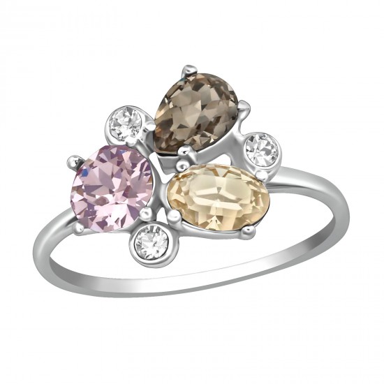 Inel argint, Geometric cu cristale Swarovski Multicolor, Marimea 55, A4S39504 Inel argint, Geometric cu cristale Swarovski Multicolor, Marimea 55, A4S39504