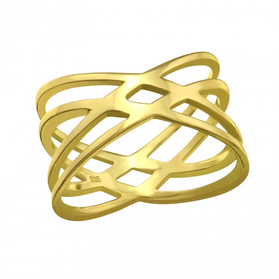 Inel argint placat cu aur 18K, Impletit, Marimea 49, A4S39500 Inel argint placat cu aur 18K, Impletit, Marimea 49, A4S39500