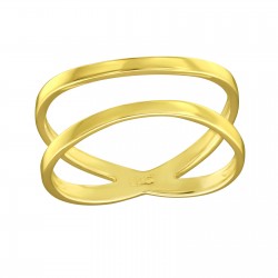 Inel argint placat cu aur 18K, Incrucisat, Marimea 52, A4S39505 Inel argint placat cu aur 18K, Incrucisat, Marimea 52, A4S39505