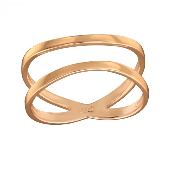 Inel argint placat cu aur roz 14K, Incrucisat, Marimea 55, A4S39506 Inel argint placat cu aur roz 14K, Incrucisat, Marimea 55, A4S39506