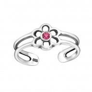 Inel de picior argint, Floare, Reglabil, Rose, A4S17345 Inel de picior argint, Floare, Reglabil, Rose, A4S17345