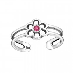 Inel de picior argint, Floare, Reglabil, Rose, A4S17345 Inel de picior argint, Floare, Reglabil, Rose, A4S17345