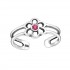 Inel de picior argint,  Floare, Reglabil, Rose, A4S17345