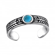Inel de picior argint, Rotund, Blue Turquoise Reglabil, A4S27897 Inel de picior argint, Rotund, Blue Turquoise Reglabil, A4S27897
