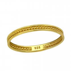 Inel argint placat cu aur 18K, Franghie, Marimea 57, BV39168-2 Inel argint placat cu aur 18K, Franghie, Marimea 57, BV39168-2
