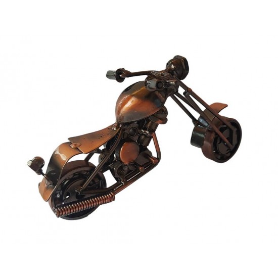 Motocicleta decorativa, Din metal, Maro, 16 cm, 356-9D Motocicleta decorativa, Din metal, Maro, 16 cm, 356-9D