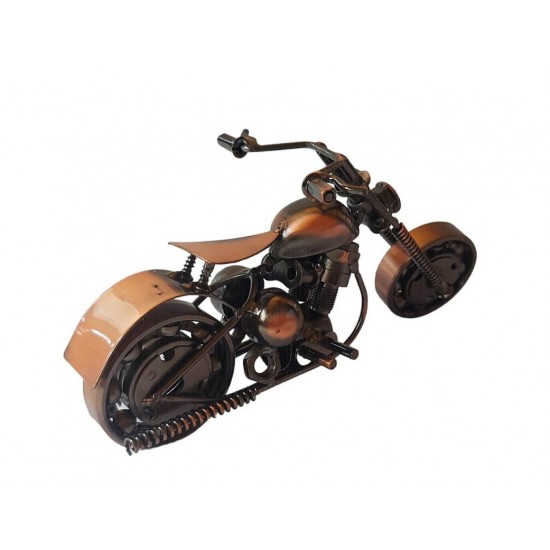 Motocicleta decorativa, Din metal, Maro, 16 cm, 356-9D Motocicleta decorativa, Din metal, Maro, 16 cm, 356-9D