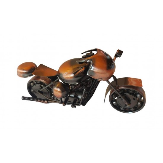 Motocicleta decorativa, Din metal, Maro, 17 cm, 356-3D1 Motocicleta decorativa, Din metal, Maro, 17 cm, 356-3D1