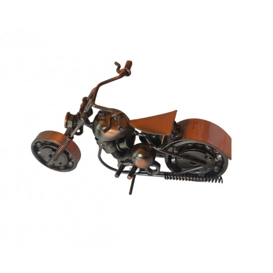 Motocicleta decorativa, Din metal, Maro, 20 cm, 356MD1 Motocicleta decorativa, Din metal, Maro, 20 cm, 356MD1