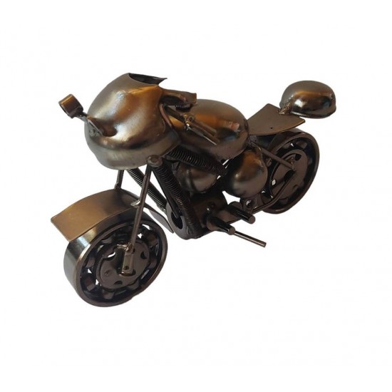 Motocicleta decorativa, Din metal, Negru, 17 cm, 356-3D Motocicleta decorativa, Din metal, Negru, 17 cm, 356-3D