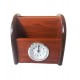 Ornament de birou cu ceas din lemn, Maro, 12 cm, 3561DX Ornament de birou cu ceas din lemn, Maro, 12 cm, 3561DX