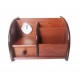 Ornament de birou cu ceas din lemn, Maro, 20 cm, 3560DX Ornament de birou cu ceas din lemn, Maro, 20 cm, 3560DX