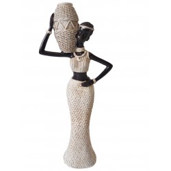 Ornament decorativ, Africana, Alb, 28 cm, XC222321