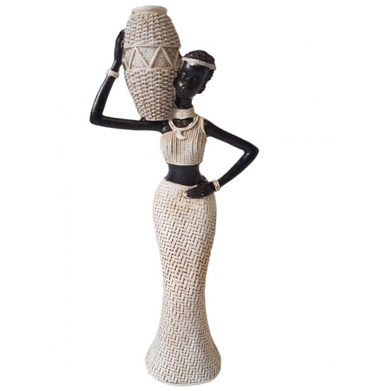 Ornament decorativ, Africana, Alb, 28 cm, XC222321 Ornament decorativ, Africana, Alb, 28 cm, XC222321