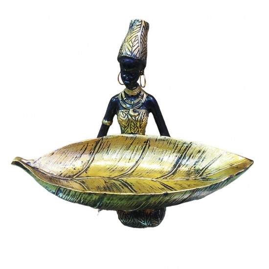 Ornament decorativ, Africana cu suport pentru bijuterii, Auriu, 19 cm, LY231907 Ornament decorativ, Africana cu suport pentru bijuterii, Auriu, 19 cm, LY231907