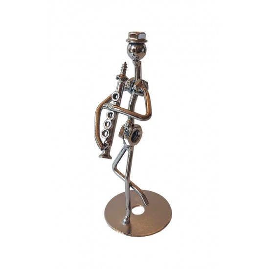 Ornament decorativ, Muzicant din metal, Nergu, 13 cm, 356XD Ornament decorativ, Muzicant din metal, Nergu, 13 cm, 356XD