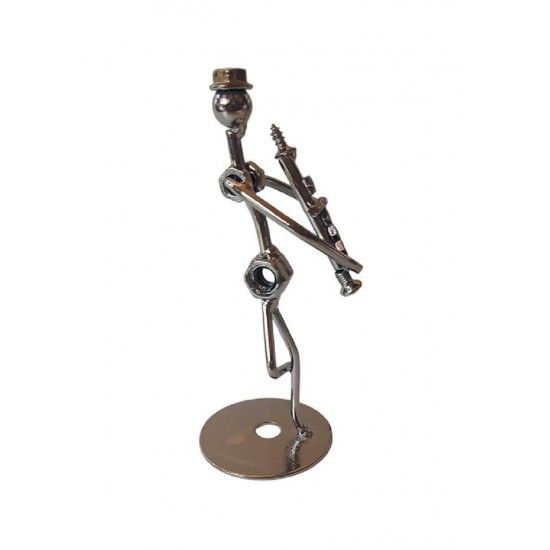 Ornament decorativ, Muzicant din metal, Nergu, 13 cm, 356XD-1 Ornament decorativ, Muzicant din metal, Nergu, 13 cm, 356XD-1