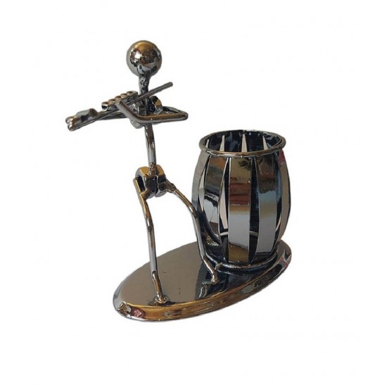 Ornament decorativ, Muzicant din metal cu suport de pixuri, Nergu, 15 cm, 356-26DD Ornament decorativ, Muzicant din metal cu suport de pixuri, Nergu, 15 cm, 356-26DD