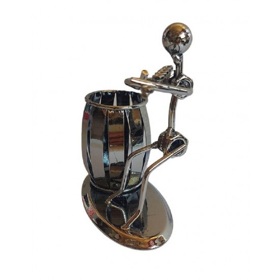 Ornament decorativ, Muzicant din metal cu suport de pixuri, Nergu, 15 cm, 356-26DD Ornament decorativ, Muzicant din metal cu suport de pixuri, Nergu, 15 cm, 356-26DD