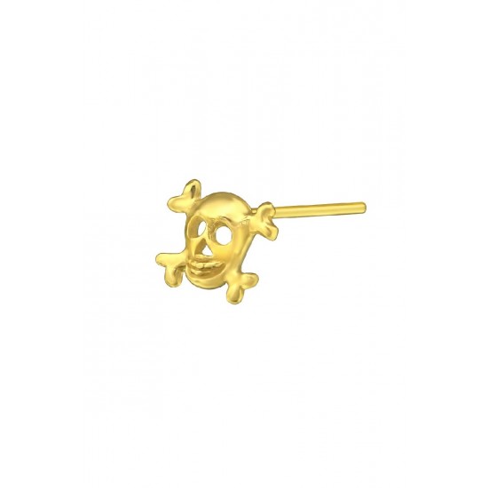 Piercing nas Argint placat cu aur 18K, Craniu, A4S33471 Piercing nas Argint placat cu aur 18K, Craniu, A4S33471