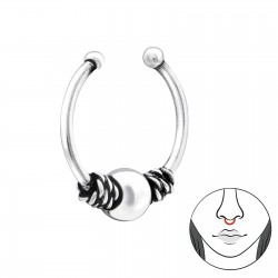 Piercing nas din Argint, Bali, Silver, A4S34847 Piercing nas din Argint, Bali, Silver, A4S34847