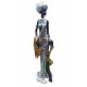 Statueta Decorativa, Africana, Argintiu, 36 cm, LY231904 Statueta Decorativa, Africana, Argintiu, 36 cm, LY231904