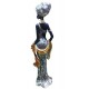Statueta Decorativa, Africana, Argintiu, 36 cm, LY231904 Statueta Decorativa, Africana, Argintiu, 36 cm, LY231904