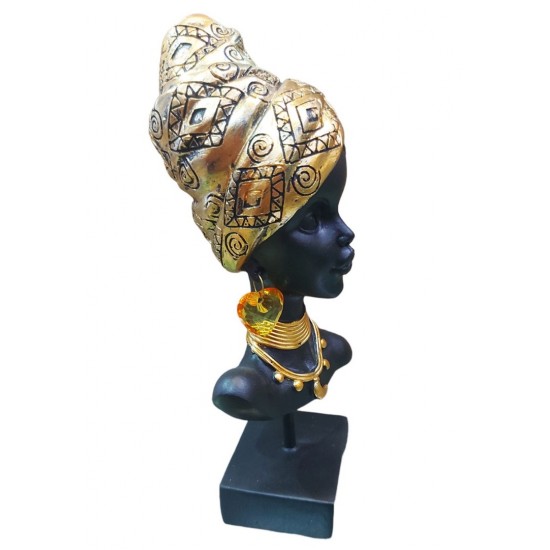 Statueta Decorativa, Africana, Auriu, 23 cm, LY239X Statueta Decorativa, Africana, Auriu, 23 cm, LY239X