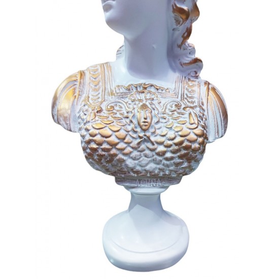 Statueta Decorativa, Bust femeie soldat, Alb, 32 cm, DO23X Statueta Decorativa, Bust femeie soldat, Alb, 32 cm, DO23X