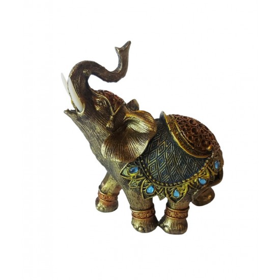 Statueta Decorativa, Elefant cu trompa in sus, Auriu, 14 cm, GA24507-3 Statueta Decorativa, Elefant cu trompa in sus, Auriu, 14 cm, GA24507-3