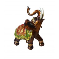 Statueta Decorativa, Elefant cu trompa in sus, Maro, 14 cm, GA24409 Statueta Decorativa, Elefant cu trompa in sus, Maro, 14 cm, GA24409