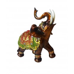 Statueta Decorativa, Elefant cu trompa in sus, Maro, 14 cm, GA24409