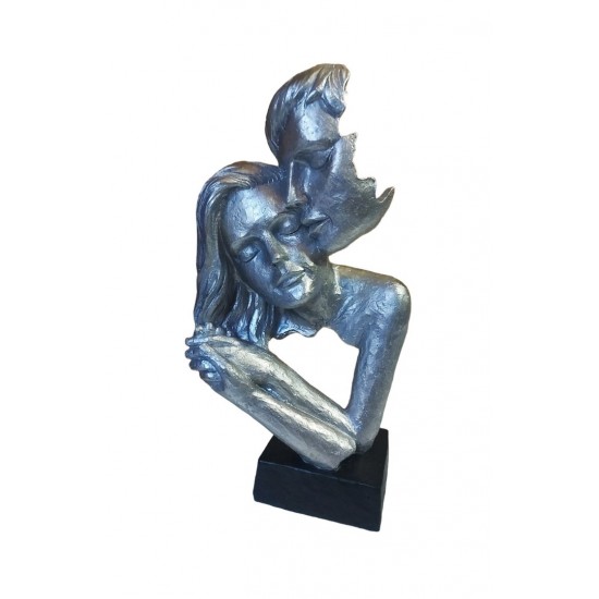 Statueta Decorativa Masca, Indragostiti, Argintiu, 28 cm, 064SX-1 Statueta Decorativa Masca, Indragostiti, Argintiu, 28 cm, 064SX-1