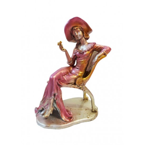 Statueta, Fata in scaun antichizat, 22 cm, 344ZZ Statueta, Fata in scaun antichizat, 22 cm, 344ZZ