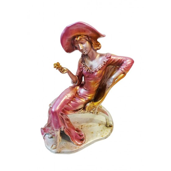 Statueta, Fata in scaun antichizat, 22 cm, 344ZZ Statueta, Fata in scaun antichizat, 22 cm, 344ZZ
