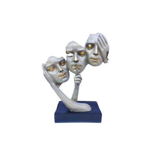 Statueta, Masca nu vad, nu aud, nu vorbesc, 33 cm, 1082XD Statueta, Masca nu vad, nu aud, nu vorbesc, 33 cm, 1082XD