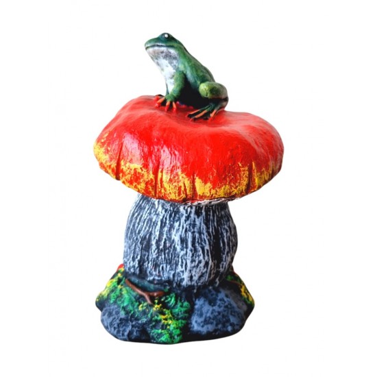 Statueta decorativa, Broasca pe ciuperca, Multicolor, 25 cm, DV56-12 Statueta decorativa, Broasca pe ciuperca, Multicolor, 25 cm, DV56-12