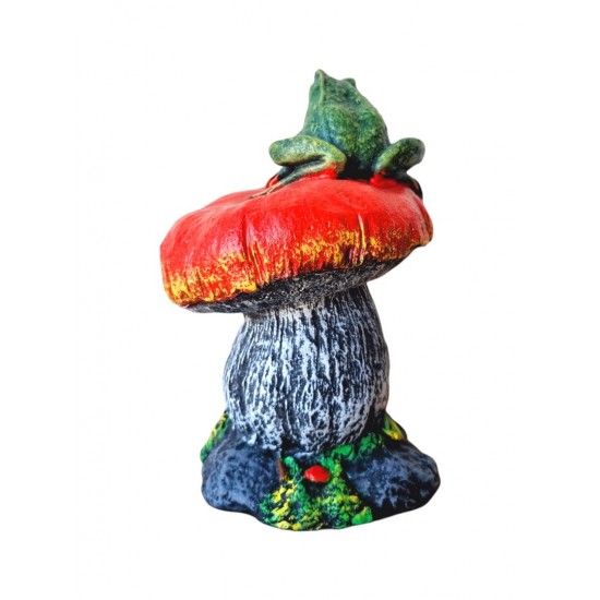 Statueta decorativa, Broasca pe ciuperca, Multicolor, 25 cm, DV56-12 Statueta decorativa, Broasca pe ciuperca, Multicolor, 25 cm, DV56-12