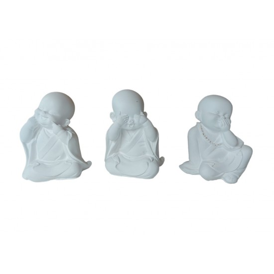 Statueta decorativa, Buddha, Zambesc, Nu vad, Gandesc, Alb, 10 cm, DVA2 Statueta decorativa, Buddha, Zambesc, Nu vad, Gandesc, Alb, 10 cm, DVA2
