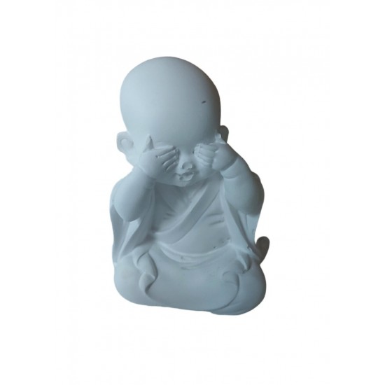 Statueta decorativa, Buddha, Zambesc, Nu vad, Gandesc, Alb, 10 cm, DVA2 Statueta decorativa, Buddha, Zambesc, Nu vad, Gandesc, Alb, 10 cm, DVA2