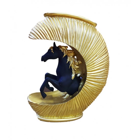 Statueta decorativa Cal, Negru, 20 cm, 091407-3C Statueta decorativa Cal, Negru, 20 cm, 091407-3C