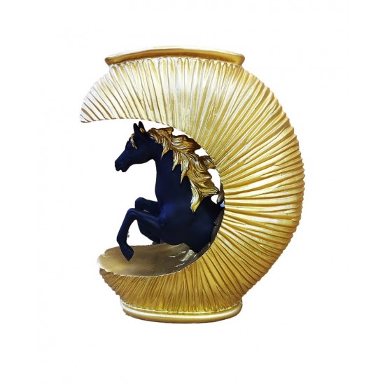 Statueta decorativa Cal, Negru, 20 cm, 091407-3C Statueta decorativa Cal, Negru, 20 cm, 091407-3C
