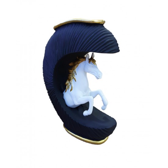 Statueta decorativa Cal, Negru, 20 cm, 091407C Statueta decorativa Cal, Negru, 20 cm, 091407C