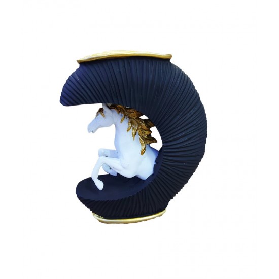 Statueta decorativa Cal, Negru, 20 cm, 091407C Statueta decorativa Cal, Negru, 20 cm, 091407C